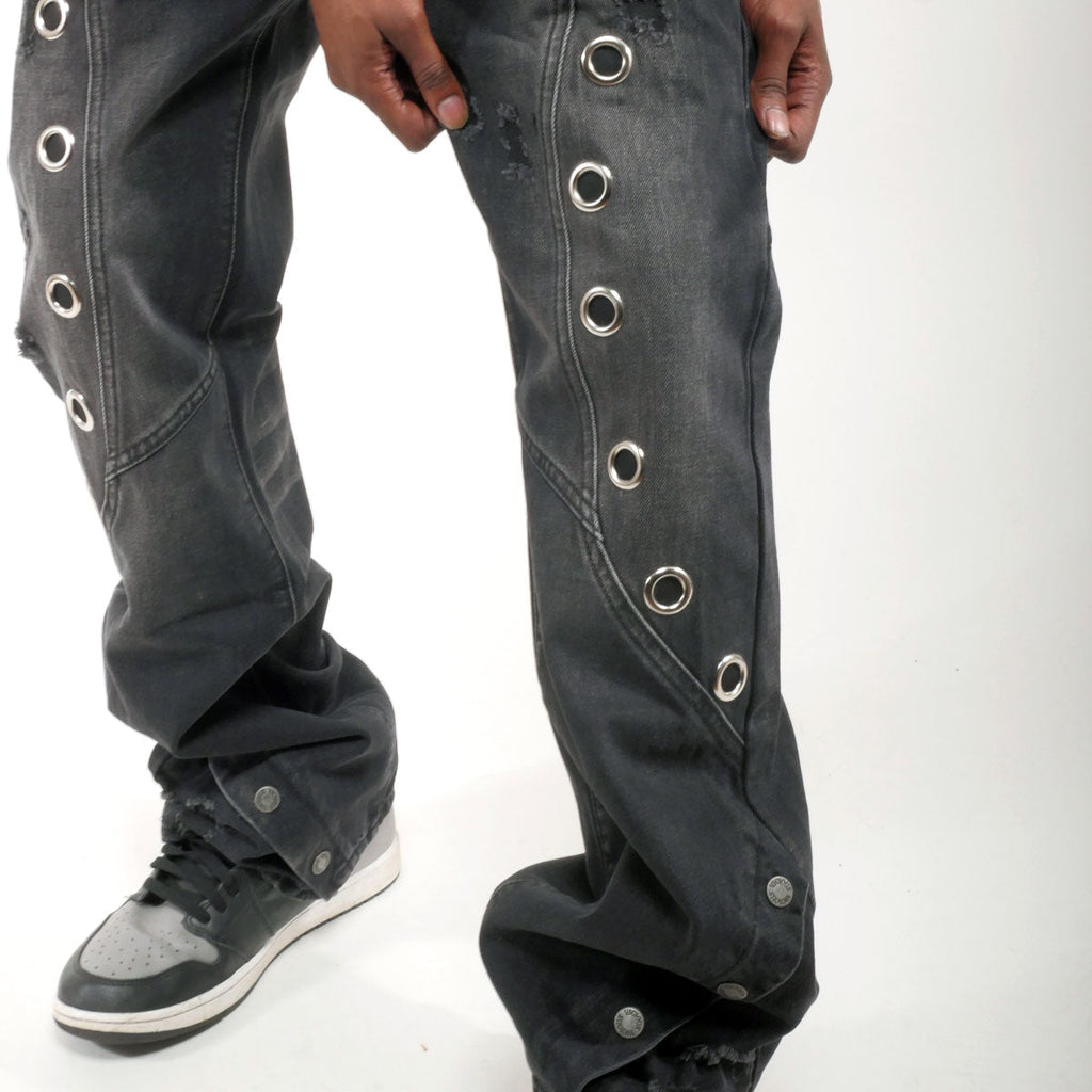 Vortex Stacked Grommet Denim Pant – Stacked Denim Pants & Grommet Jeans Men