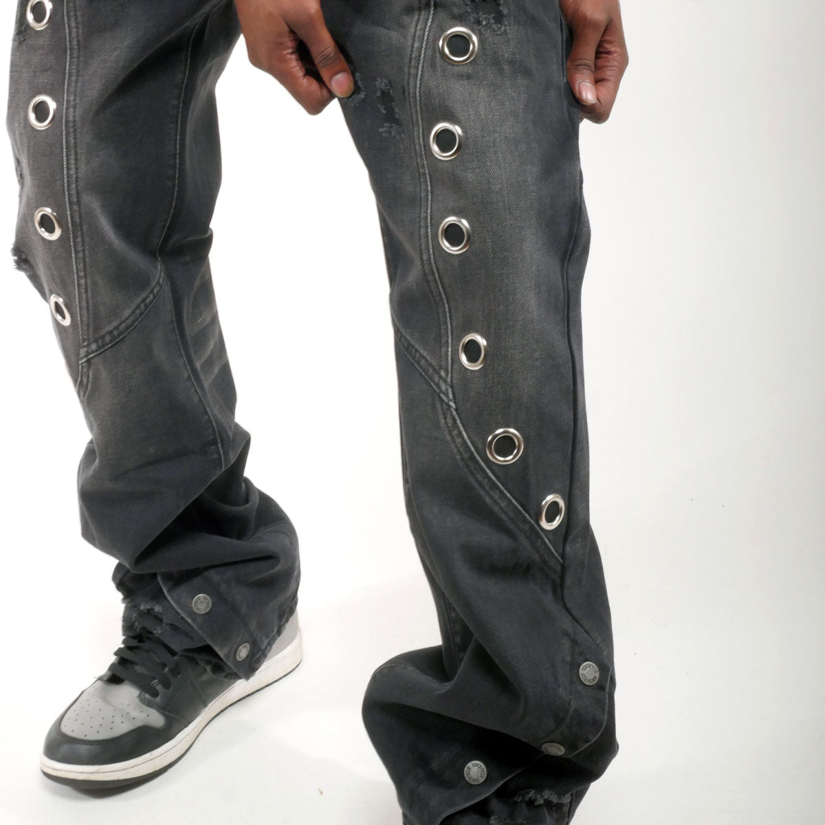 Vortex Stacked Grommet Denim Pant – Stacked Denim Pants & Grommet Jeans Men